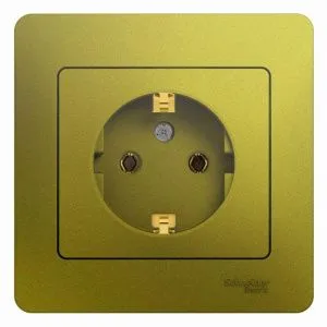 Розетка 1-м СП Glossa 16А IP20 250В с заземл. в сборе фисташк. SE GSL001042 454416