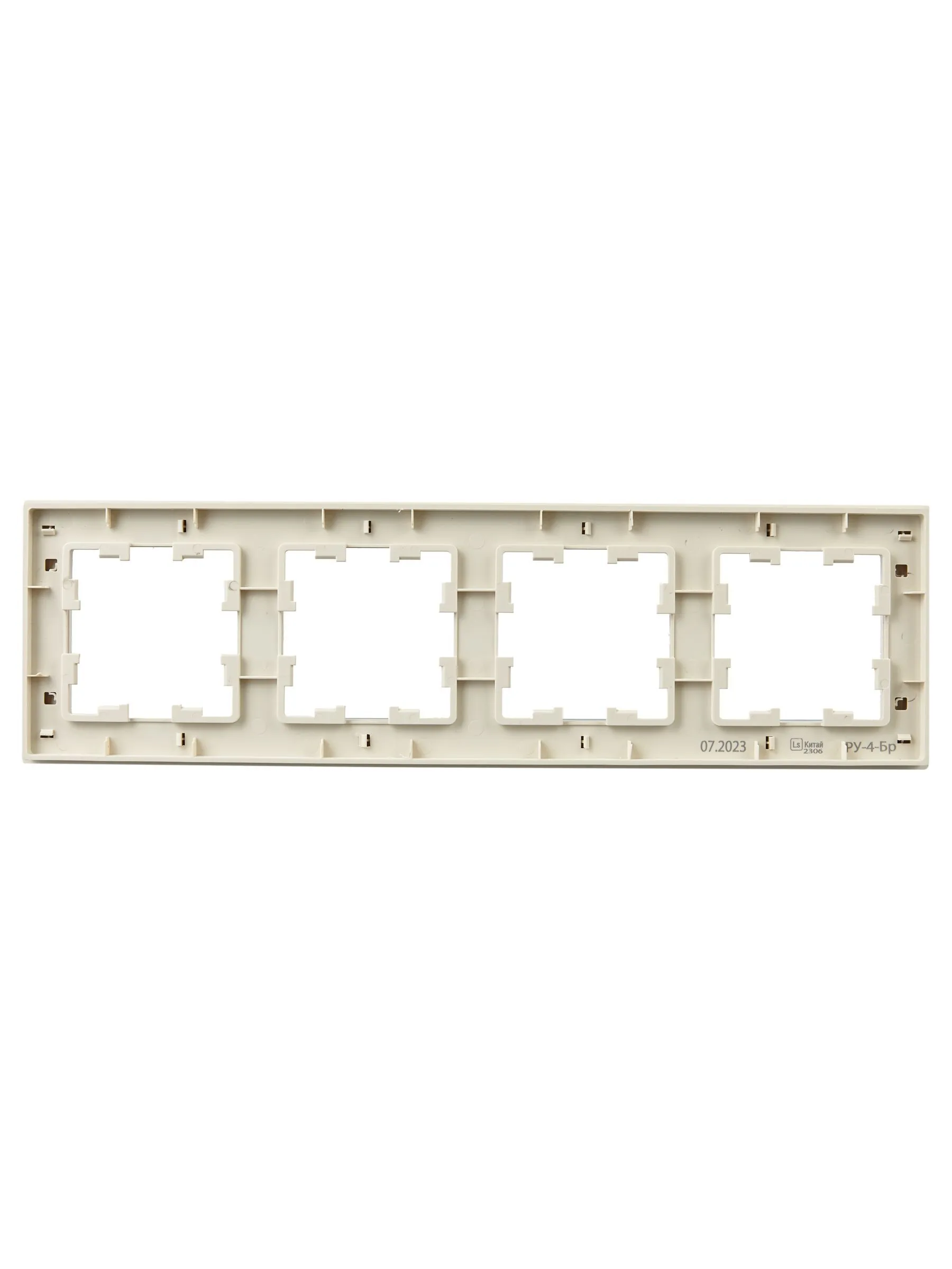 BRITE Рамка 4-местная РУ-4-Бр бежевый рифленый IEK - Фото 4