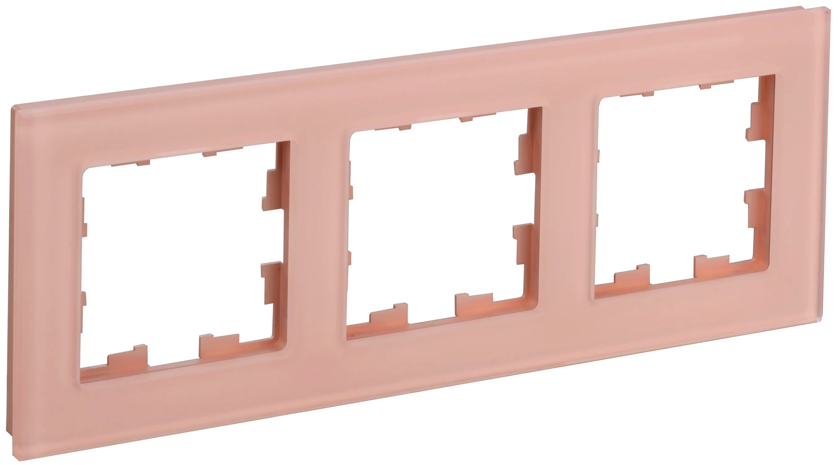 BRITE Рамка 3-местная РУ-3-2-БрП стекло персиковый матовый IEK