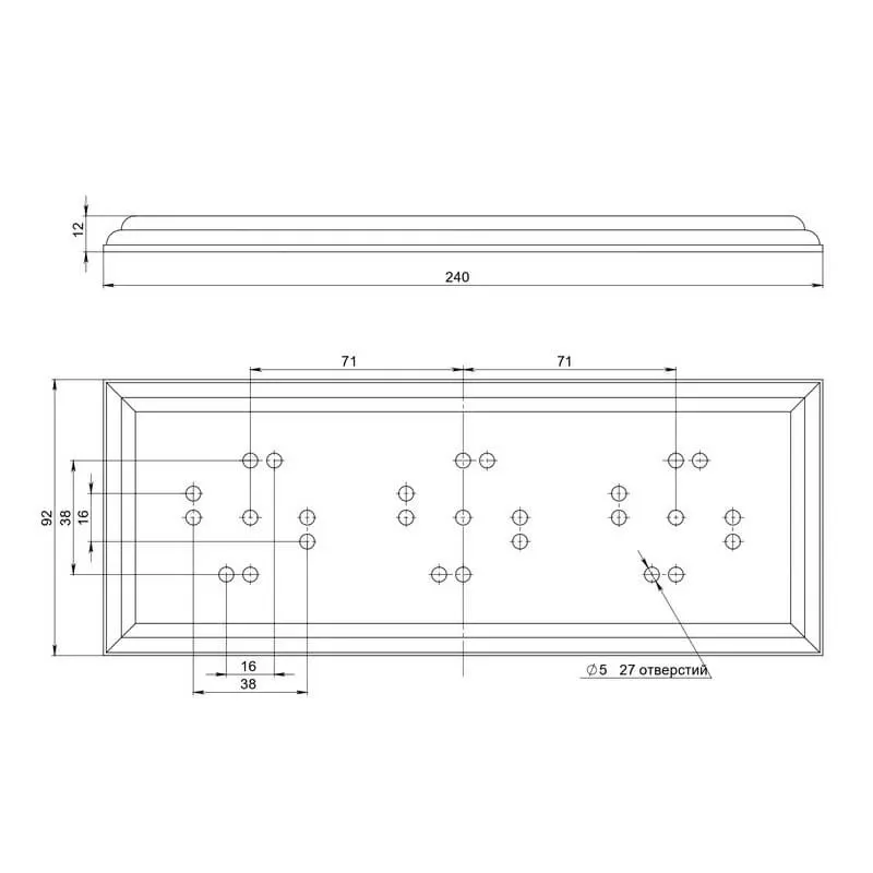 Подложка трехместная "Престиж", цвет - бук натуральный, ТМ "МезонинЪ" GE70718-25 - Фото 2