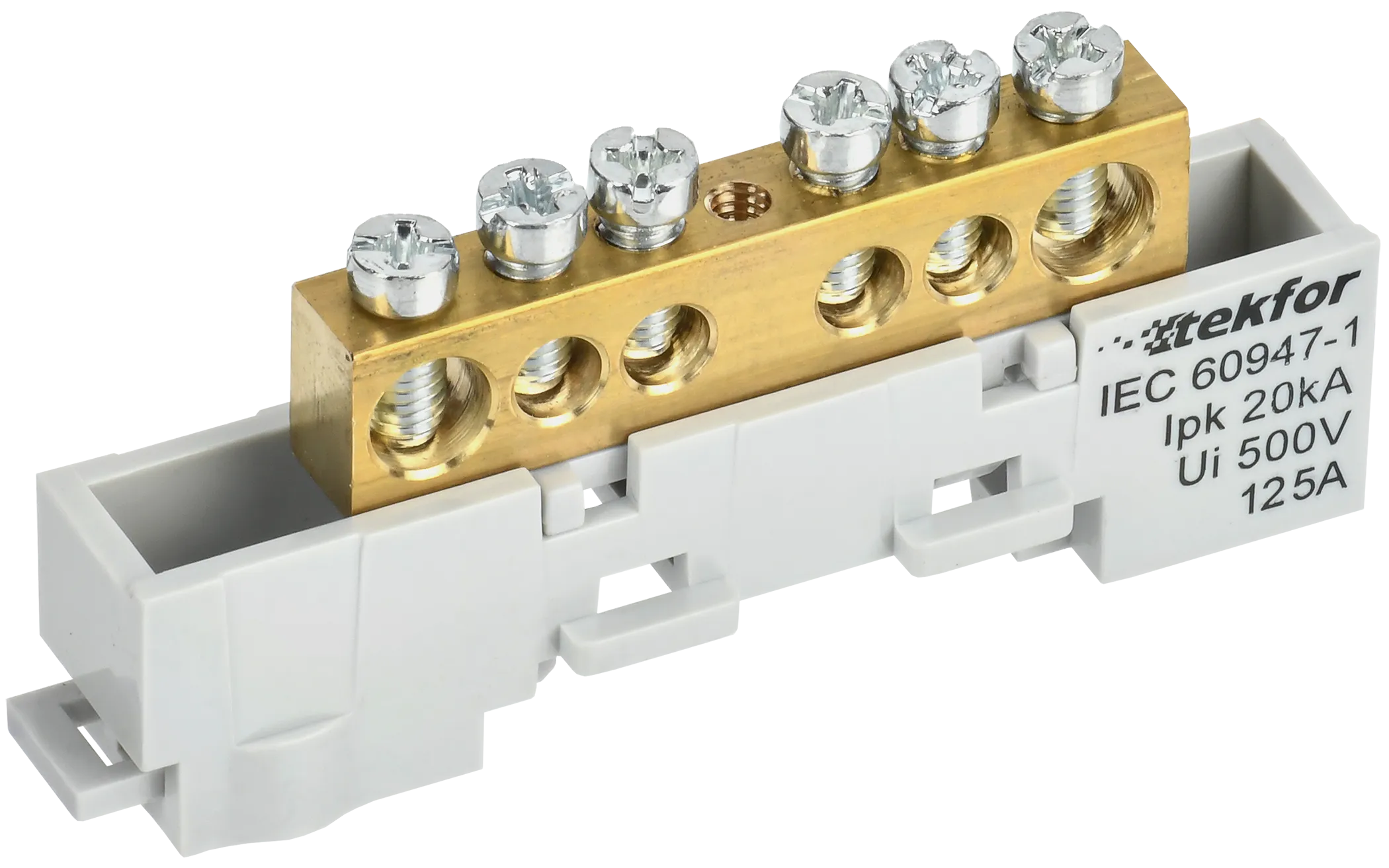 TEKFOR Шина L "фаза" неизолированная на универсальном держателе 8х12-6-Ср IEK