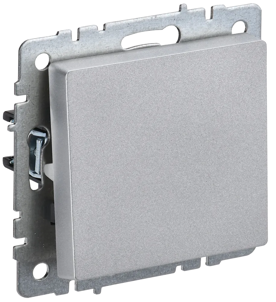 BRITE Выключатель 1-клавишный 10А ВС10-1-0-БрА алюминий IEK BR-V10-0-10-K47