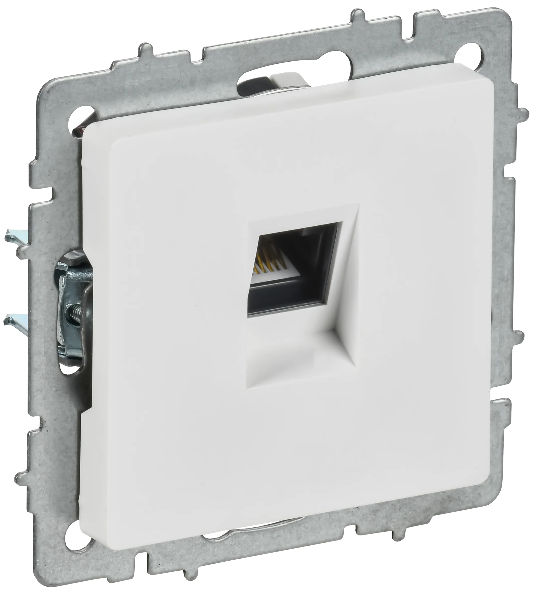 BRITE Розетка компьютерная RJ45 кат.6 РК11-БрАБ арктический белый IEK BR-K10-2-K91