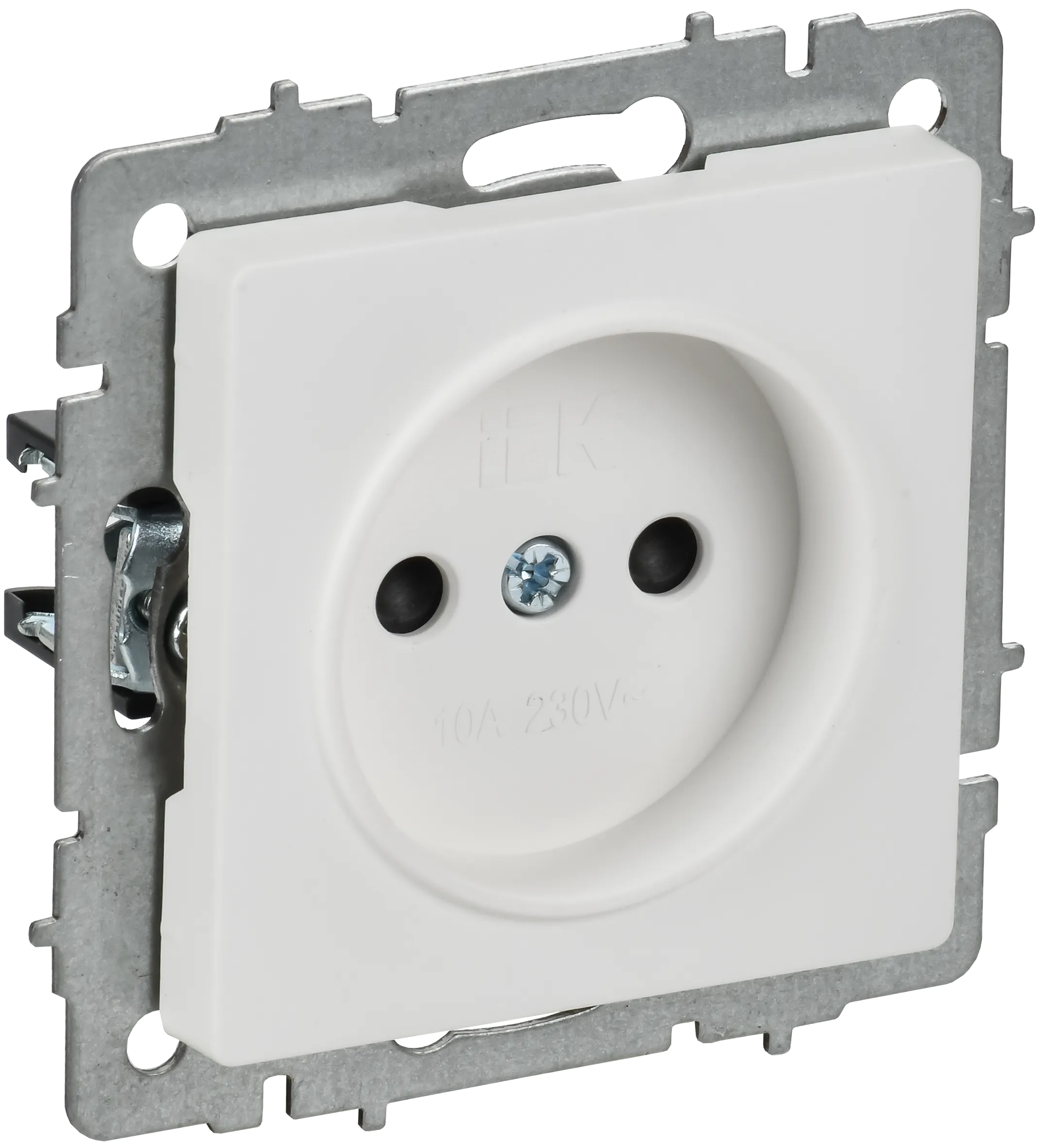 BRITE Розетка 1-местная без заземления с защитными шторками 10А РСш10-2-БрАБ арктический белый IEK