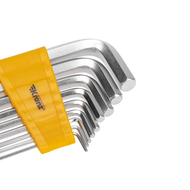 Набор ключей имбусовых HEX KRANZ 2,0-12 мм, CrV, 9 шт., удлиненные - Фото 3