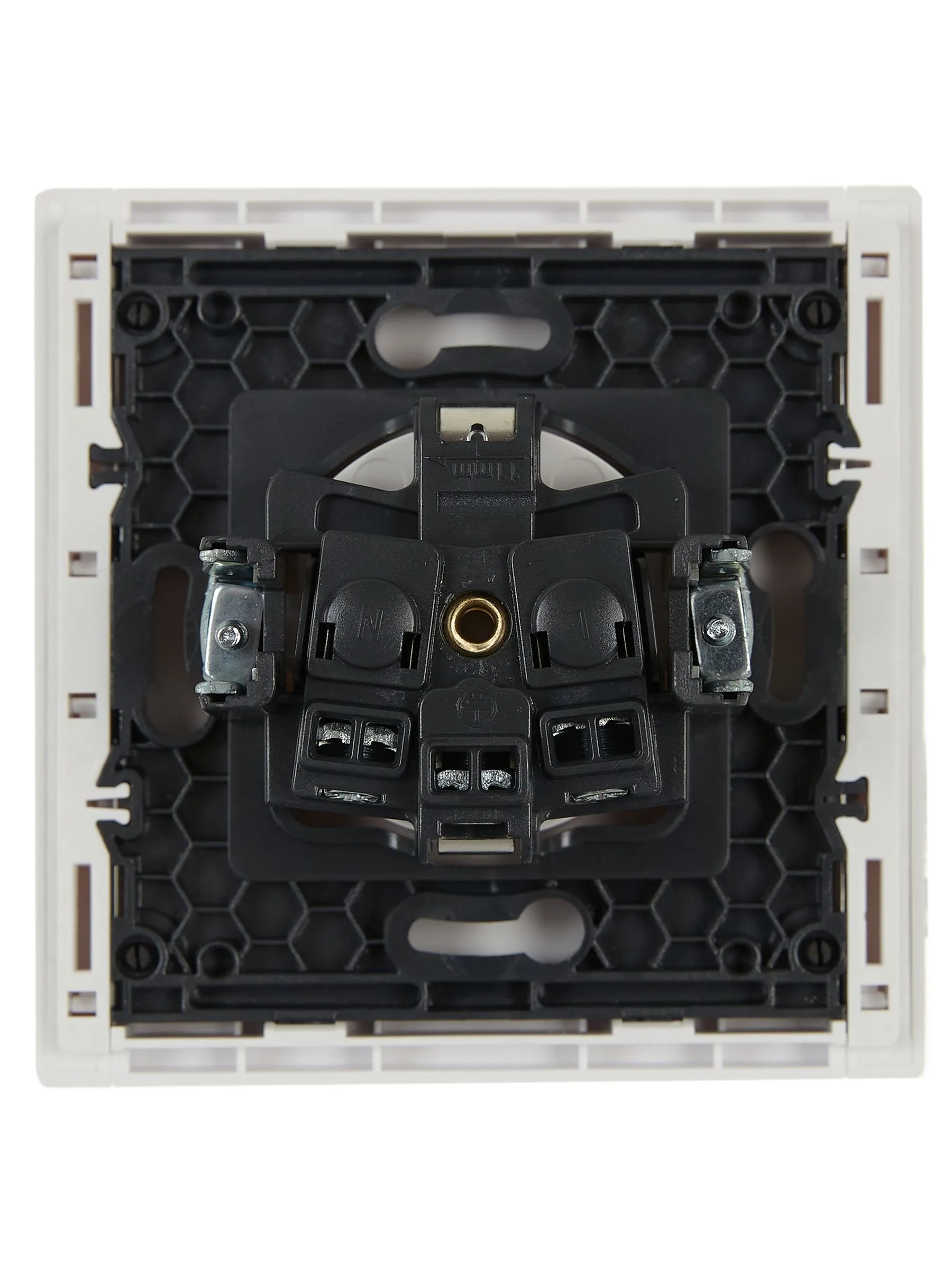 FORTE&PIANO Розетка 1-местная с заземлением с защитными шторками винтовое крепление 16А FP215 белый IEK - Фото 3