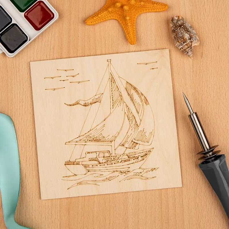 Доска для выжигания «Корабль Парусник», 150х150мм, 1 шт., пакет REXANT - Фото 2