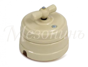 Выключатель ретро фарфоровый поворотный на четыре положения (2-х клавишный, в компл с подъемн  GE70401-02