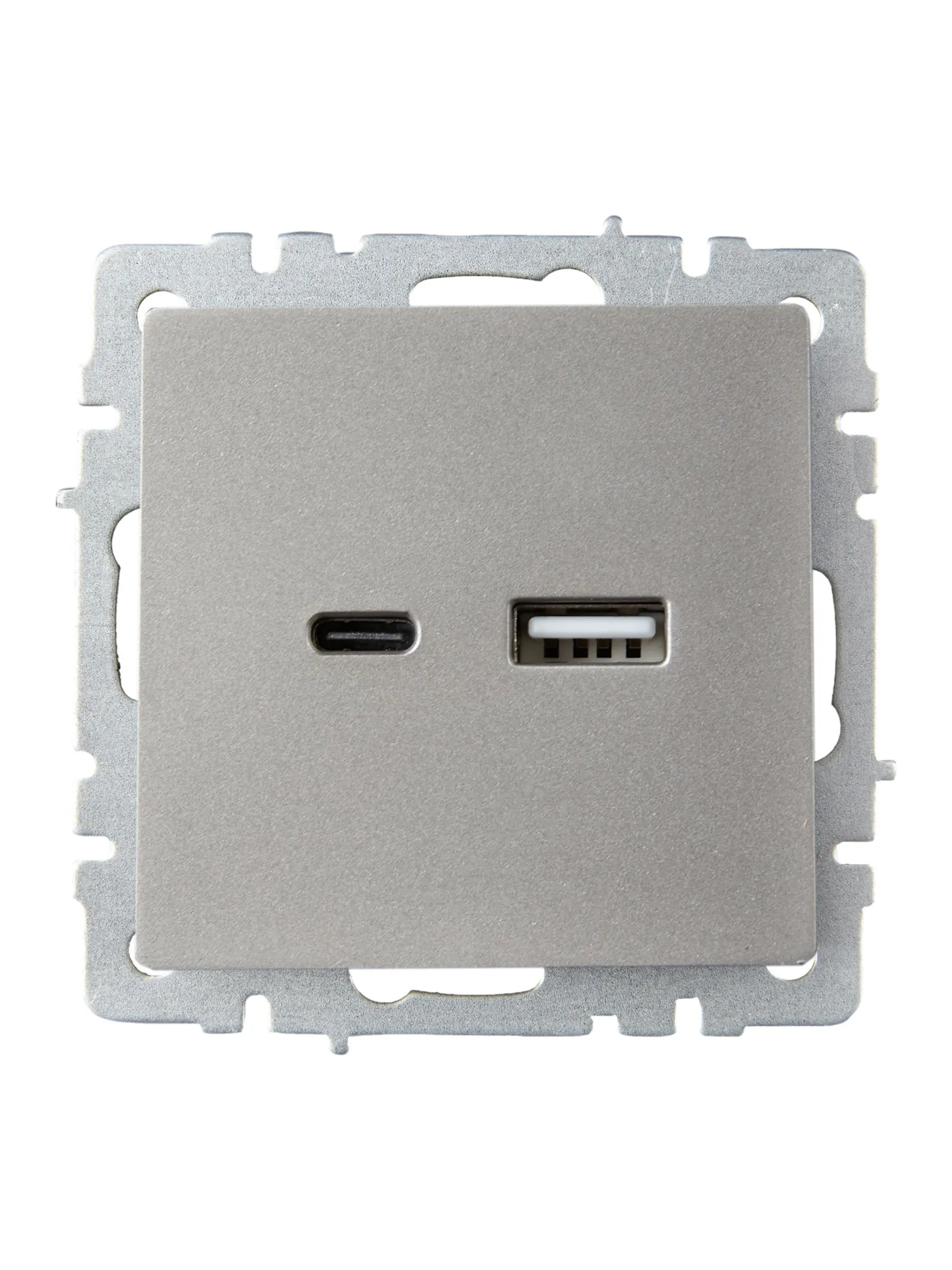 BRITE Розетка USB A+C 18Вт РЮ11-1-БрС сталь IEK - Фото 3