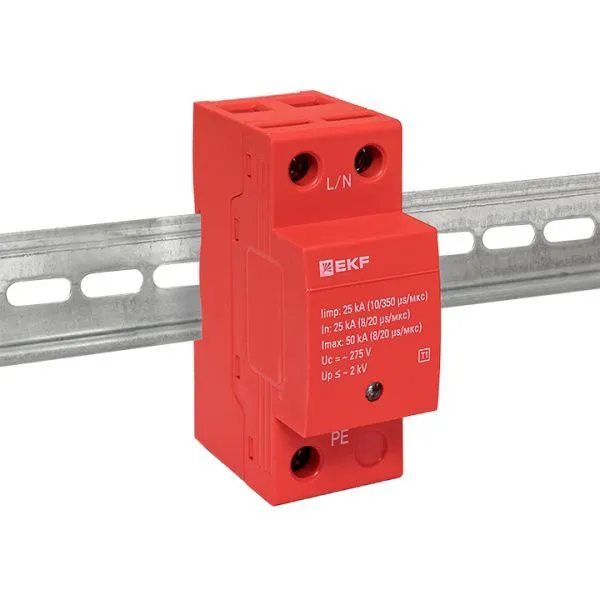УЗИП Класс 1 Iimp 25kA (10/350μs) 1P EKF - Фото 2