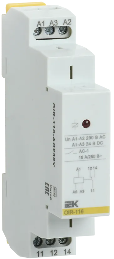Реле промежуточное модульное OIR 1 контакт 16А 230В AC IEK