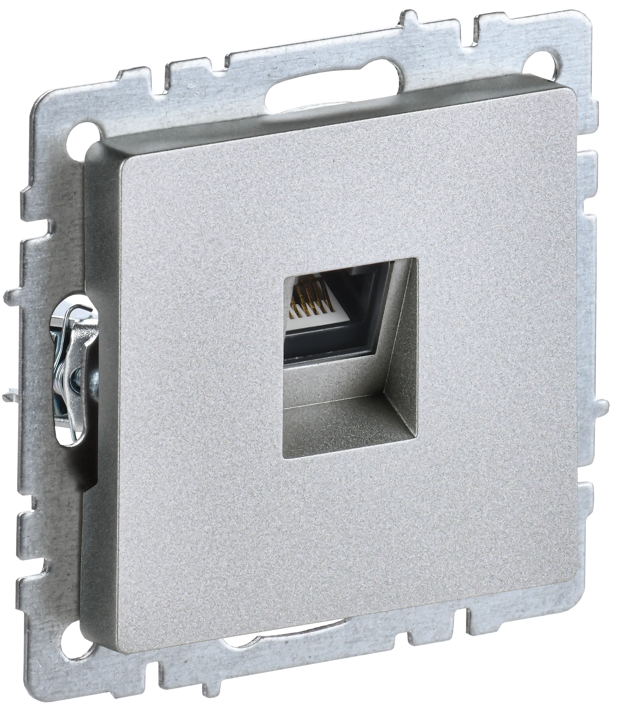 BRITE Розетка компьютерная RJ45 кат.5E РК10-БрА алюминий IEK BR-K10-1-K47