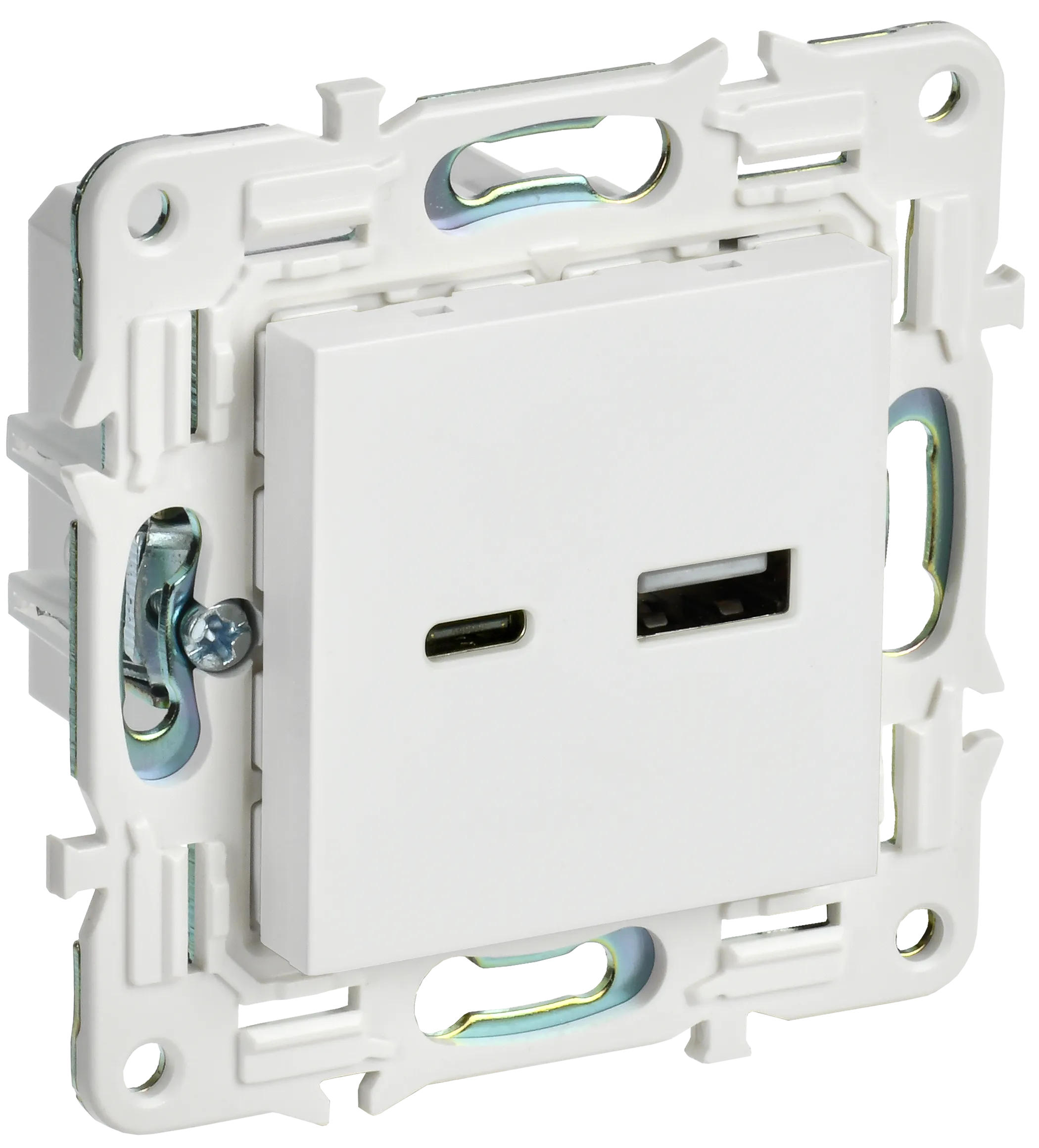 SKANDY Розетка USB A+C 18Вт SK-R13W арктический белый IEK SK-U22-018-K01