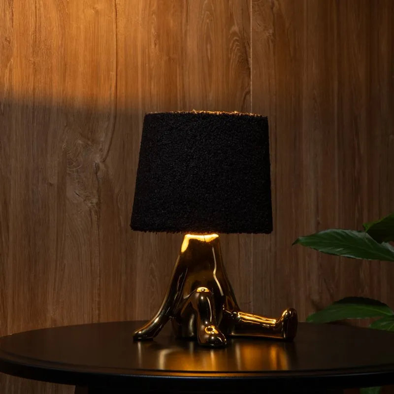 Светильник декоративный Человечек, золотой с черным абажуром, Е27 REXANT - Фото 2