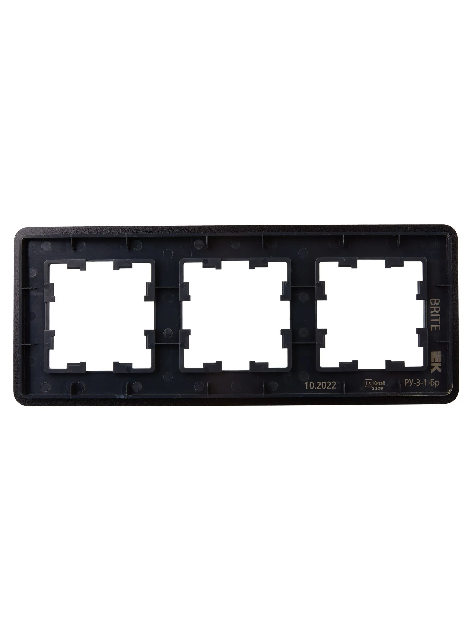 BRITE Рамка 3-местная РУ-3-1-Бр металл черный RE IEK - Фото 6