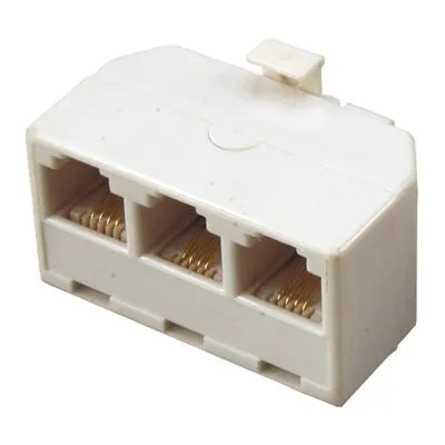 Тройник телефонный RJ-14 (6P4C) (штекер - 3 гнезда) REXANT 03-0041