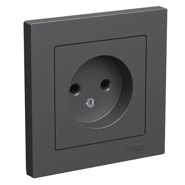 Розетка AtlasDesign без заземл. 16А в сборе базальт SE ATN001440