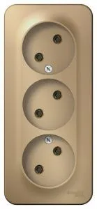 Розетка 3-м ОП Blanca 16А IP20 250В без заземл. без защ. шторок с изолир. пластиной титан SE BLNRA000314 1210598