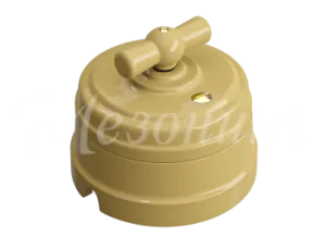 Выключатель ретро фарфоровый поворотный перекрестный, в комплекте с подъемной рамкой, 10А, 250В, цве GE70402-32