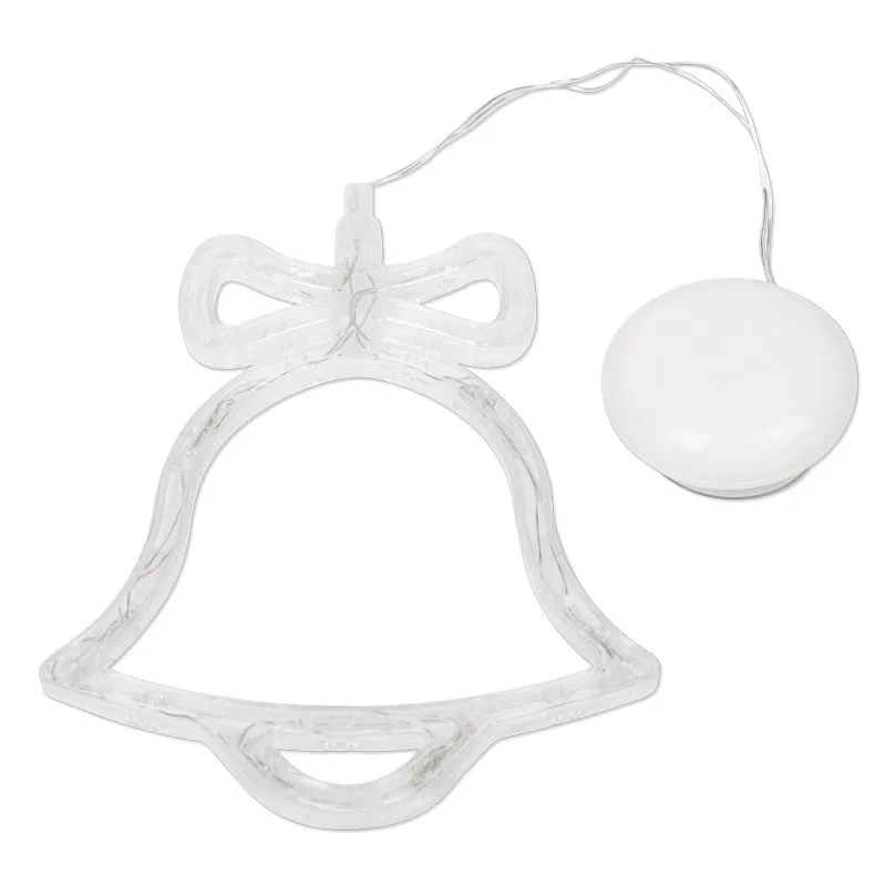 Фигура светодиодная Колокольчик на присоске с подвесом, цвет ТЕПЛЫЙ БЕЛЫЙ - Фото 4