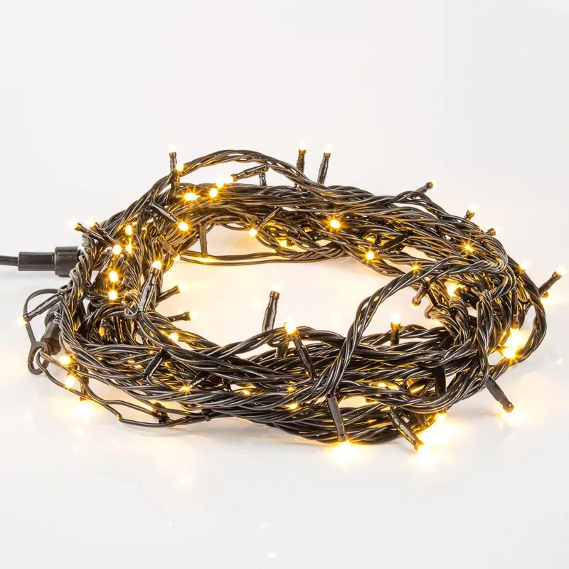 Гирлянда Нить управляемая 10м 100 LED ТЕПЛЫЙ БЕЛЫЙ черный ПВХ IP65 свечение с динамикой 230В нужен контроллер 217-204 NEON-NIGHT - Фото 4