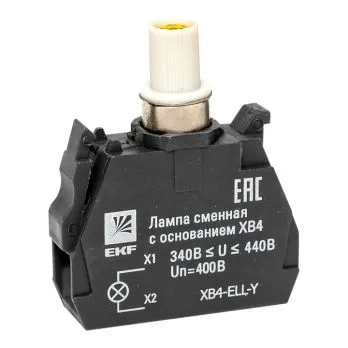 Лампа сменная c основанием XB4 желтая 400В