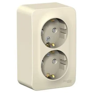 Розетка 2-м ОП Blanca 16А IP20 250В с заземл. защ. шторки молоч. SE BLNRA011202 1210494