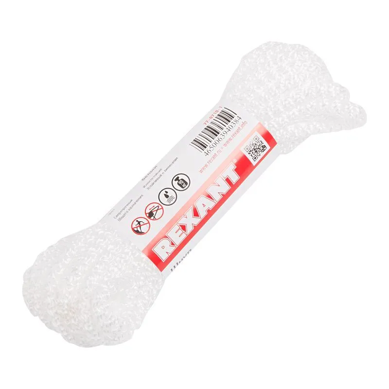 Шнур 7 мм 10 м белый REXANT 77-0710-1