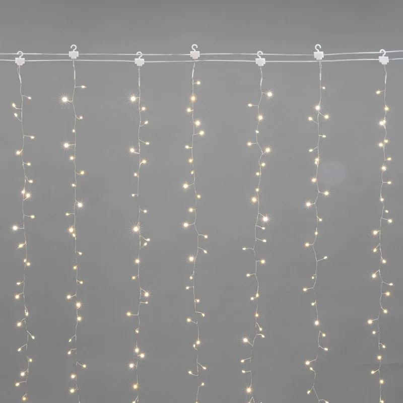 Гирлянда Светодиодный занавес из росы Фейерверк 3х2м 600 LED ТЕПЛЫЙ БЕЛЫЙ IP20 230В NEON-NIGHT
