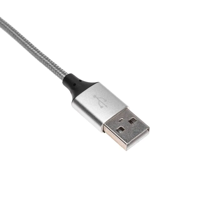Кабель USB-A – Lightning для Apple, 2,4А, 1м, нейлон, серый REXANT - Фото 3