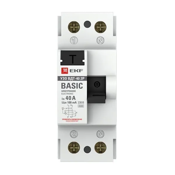 УЗО 2P 40А 100мА тип АС эл. Basic - Фото 2