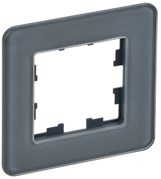 BRITE Рамка 1-местная РУ-1-2-Бр стекло графит RE IEK BR-M12-G-41-K53