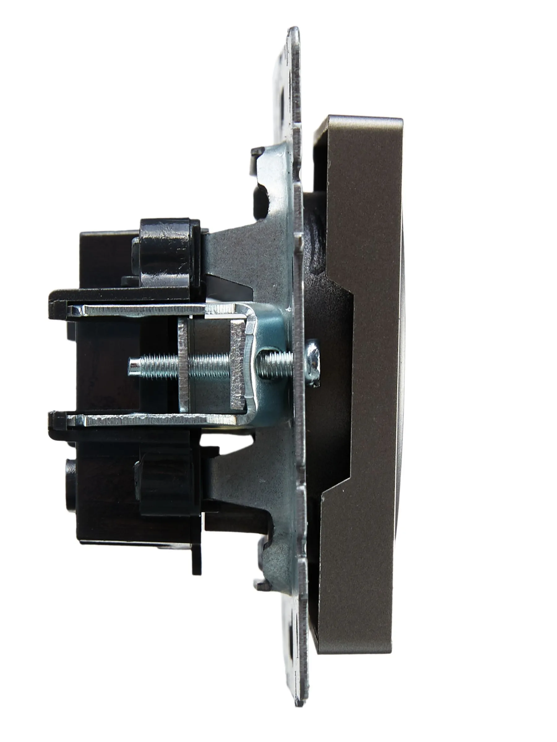 BRITE Розетка 1-местная без заземления без защитных шторок 10А РС10-1-0-БрС сталь IEK - Фото 6