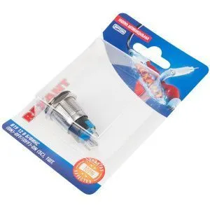 Кнопка  антивандальная Ø19 12В Б/Фикс (5с) (ON)-OFF/(OFF)-ON белая (A19-C1) REXANT (в упак. 1шт.) - Фото 3