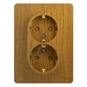 Розетка 2-м СП Glossa 16А IP20 с заземл. защ. шторки в сборе дерево дуб SE GSL000526 288552