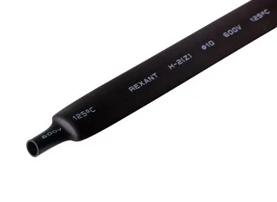 Трубка термоусаживаемая ТУТ нг 10,0/5,0мм, черная, упаковка 50 шт. по 1м REXANT - Фото 2