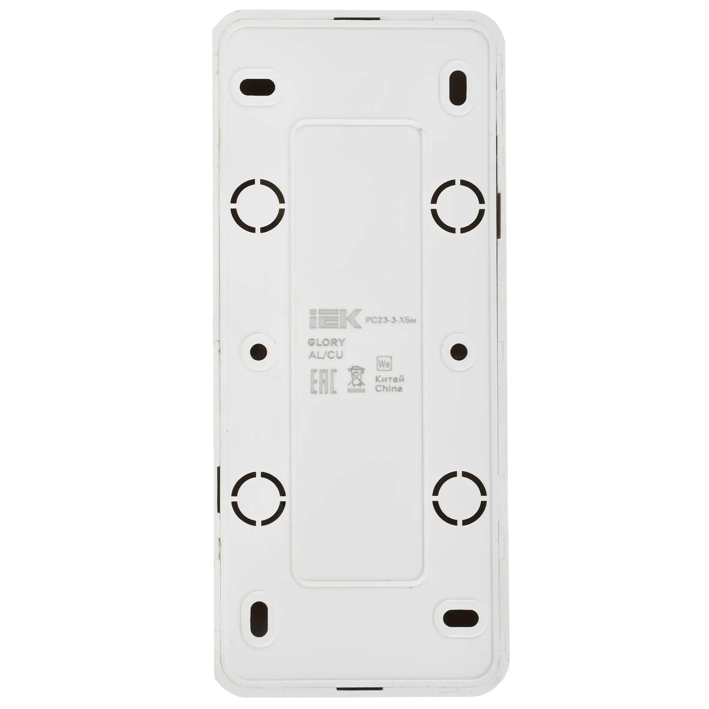 GLORY Розетка 3-местная для открытой установки с заземлением без защитных шторок 16А РС23-3-ХБм белый матовый IEK - Фото 5