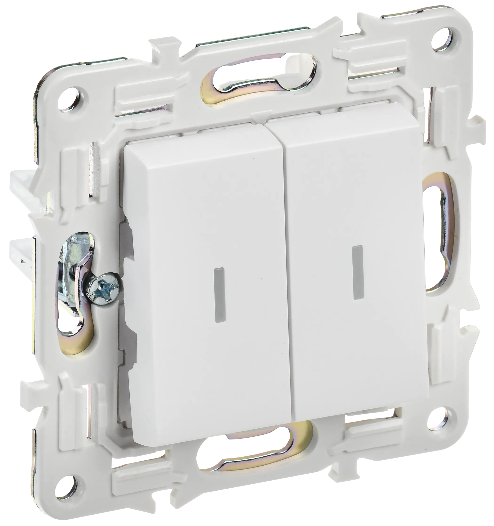 SKANDY Выключатель 2-клавишный с индикацией 10А SK-V09W арктический белый IEK