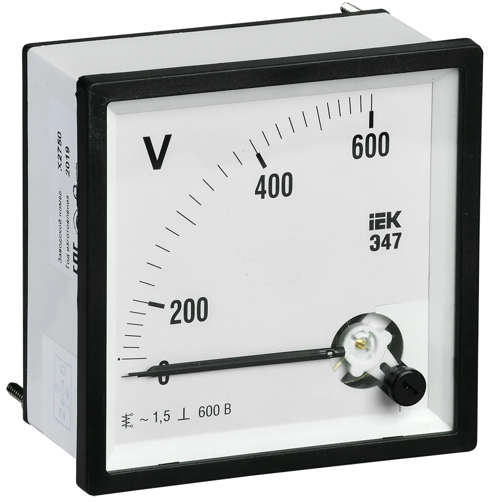 Вольтметр аналоговый Э47 600В класс точности 1,5 72х72мм IEK