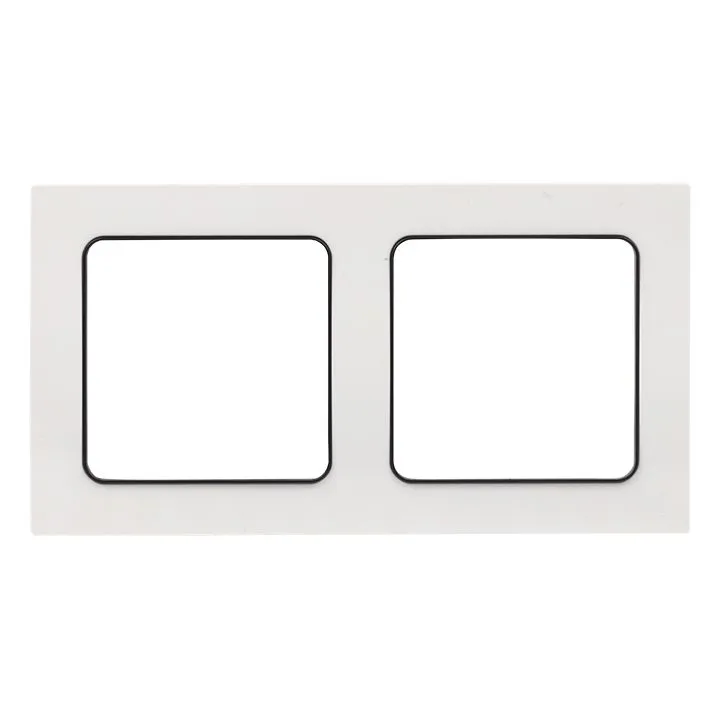 Стокгольм Рамка 2-местная белая с линией цвета черный EKF