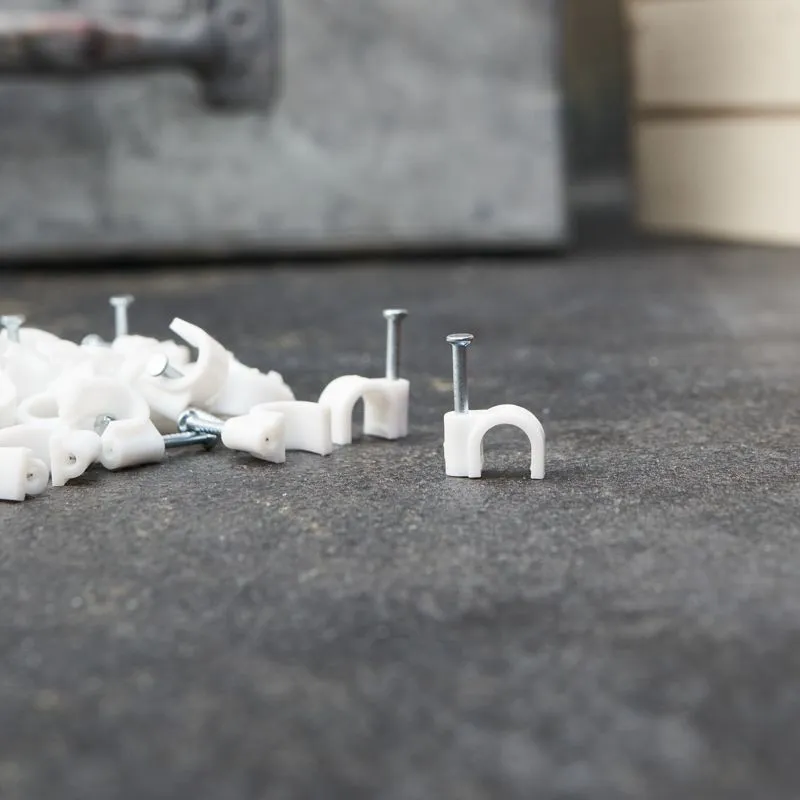 Крепеж кабеля круглый 7мм, белый (50 шт/уп) REXANT - Фото 2