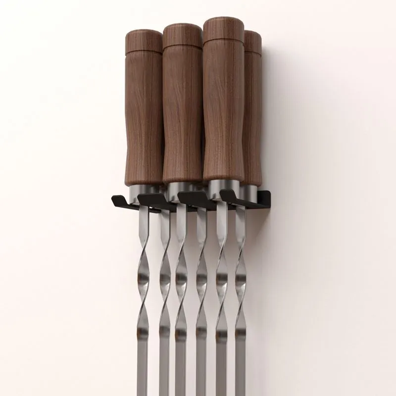 Держатель для хранения шампуров, настенный, черный СОКОЛ - Фото 2