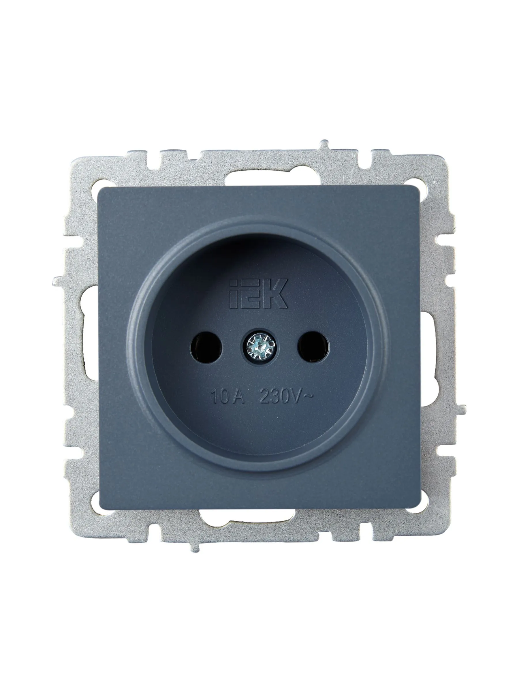 BRITE Розетка 1-местная без заземления без защитных шторок 10А РС10-1-0-БрМ маренго IEK - Фото 4