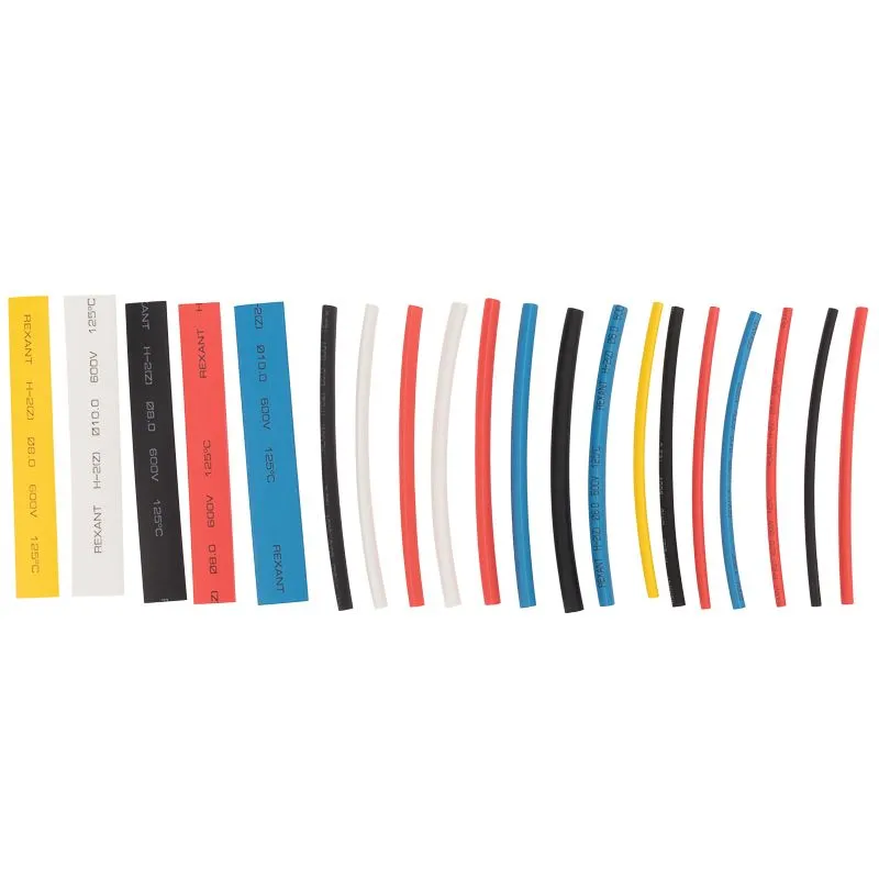 Набор термоусаживаемых трубок ТУТ нг №2 AUTO PLUS 2:1, упаковка 20 шт. по 10 см REXANT - Фото 2