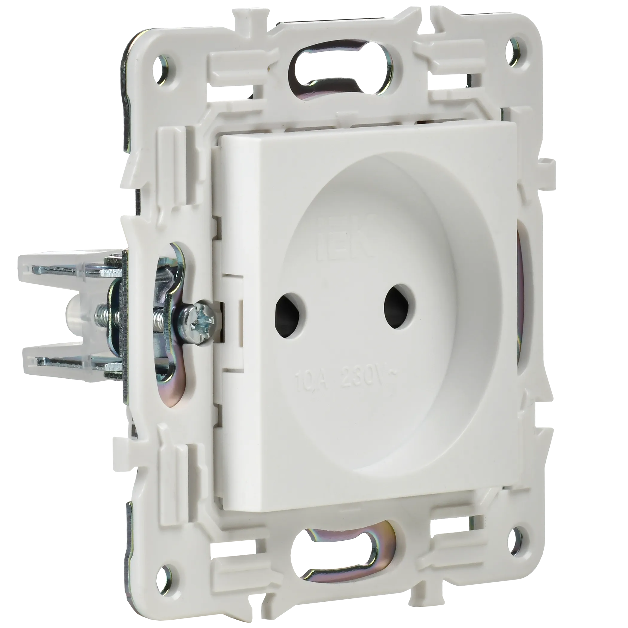 SKANDY Розетка без заземления с защитными шторками 10А SK-R01W арктический белый IEK - Фото 4