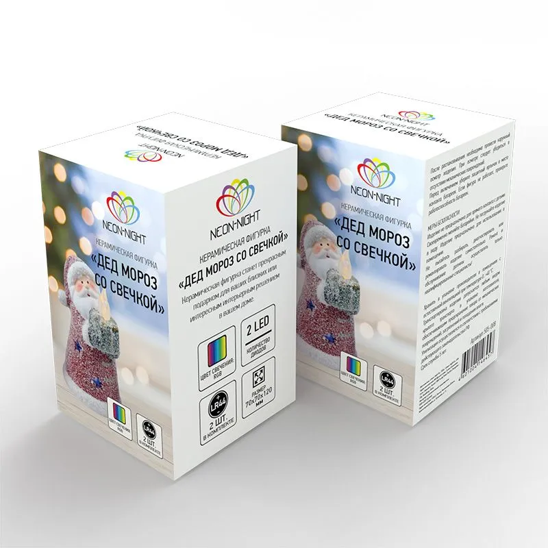 Керамическая фигурка Дед Мороз со свечкой 7х7х12 см - Фото 4