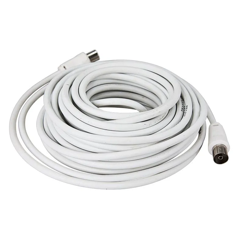 Шнур ТВ гнездо - ТВ штекер, 15м, белый REXANT - Фото 3