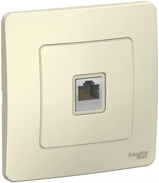 Розетка компьютерная 1-м СП Blanca RJ45 кат.5E молочн. SE BLNIS045002 - Фото 3