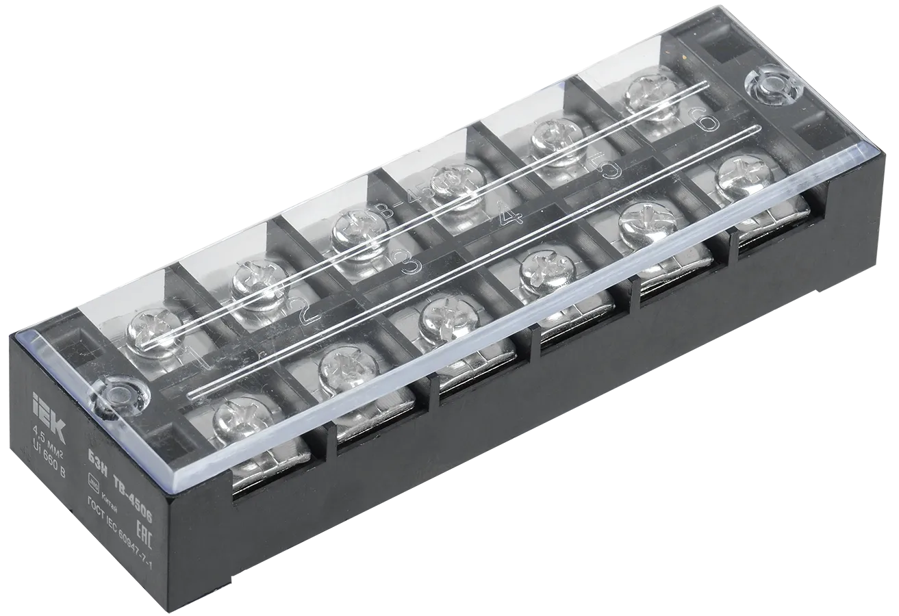 Блок зажимов наборный БЗН ТВ-2506 2,5мм2 25А 6 пар IEK