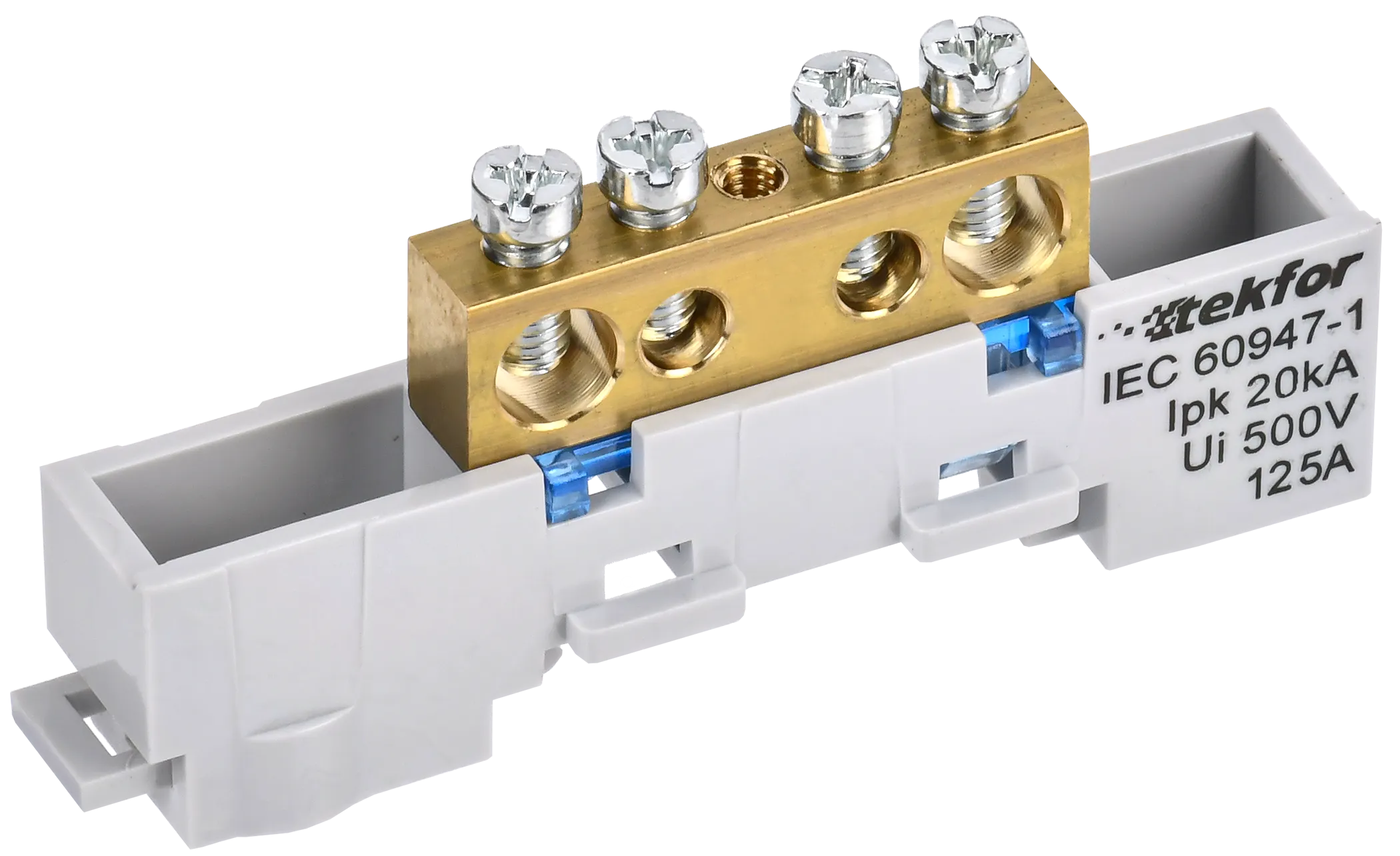 TEKFOR Шина N "ноль" неизолированная на универсальном держателе 8х12-4-С IEK TF-NN20-04-DL-K07